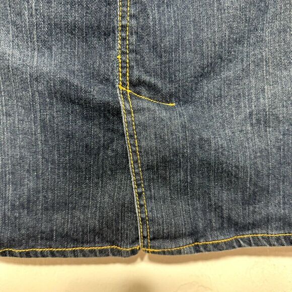 Vintage Daisy Fuentes Denim Skirt Dark Blue Jean Long Y2K 90s Modest Women sz 6 - Picture 8 of 11